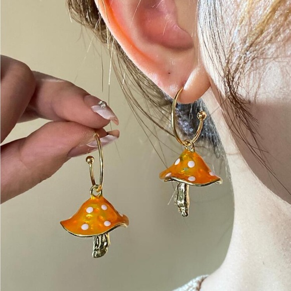 Mushroom Drop Earrings - Picture 1 of 6